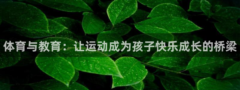 v66体育彩票平台能提现吗：体育与教育：让运动成为孩子快乐成长的桥梁